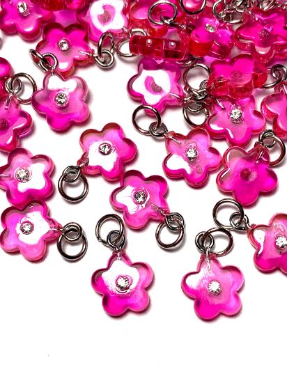 Picture of Pendant YALC Flower 12mm Pink  x1