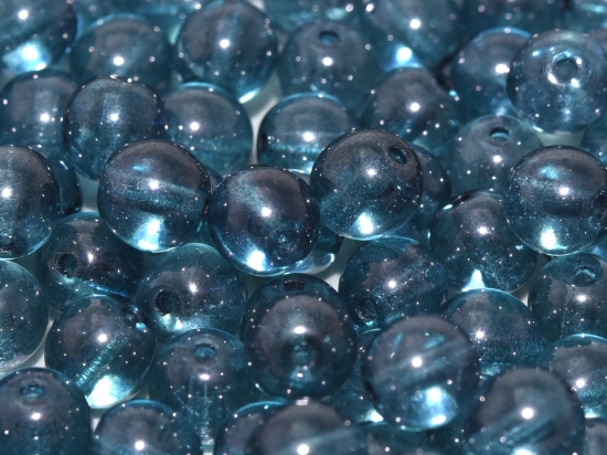 Picture of Czech Glass bead 6mm round Crystal Baby Blue Luster x100