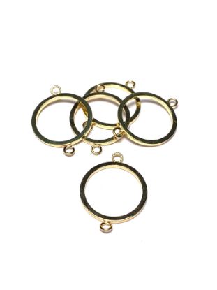 Afbeelding van Premium Component Ring 20mm Round w/ 2 loops Gold Plate x1