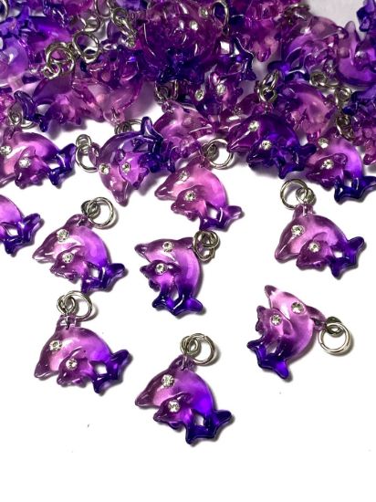 Picture of Pendant YALC Dolphins 14x18mm Purple x1