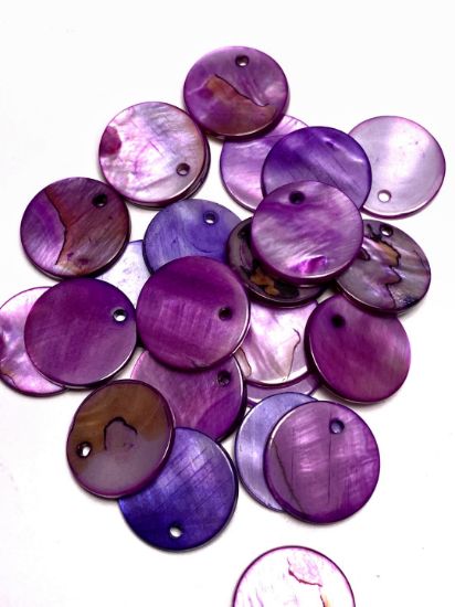 Picture of Shell Sequins round and thick 16mm Purple x10