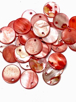 Picture of Shell Sequins round and thick 16mm Red x10
