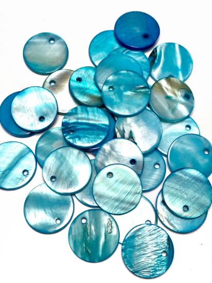 Picture of Shell Sequins round and thick 16mm Turquoise x10