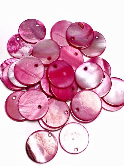 Picture of Shell Sequins round and thick 16mm Pink x10