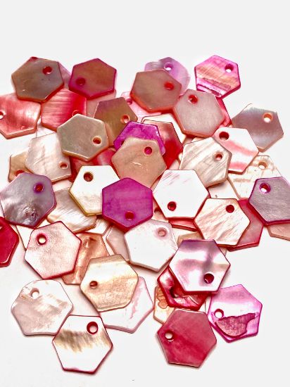Picture of Sequins Hexagon 14mm Rose x10