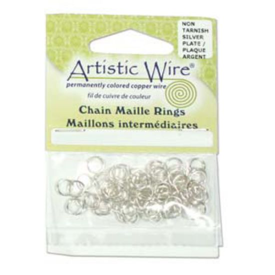 Picture of Artistic Wire Jump Ring 3.18mm non-tarnish Silver x80