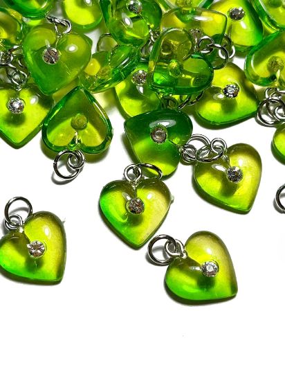 Picture of Pendant YALC Heart Green 14mm  x1
