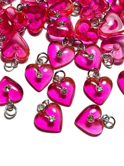 Picture of Pendant YALC Heart Pink 14mm  x1