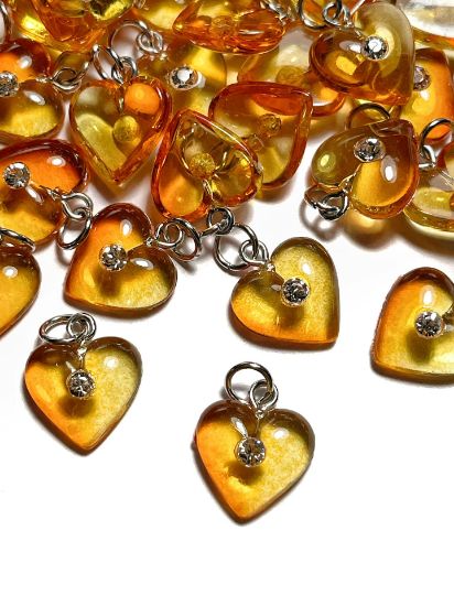 Picture of Pendant YALC Heart Orange 14mm  x1