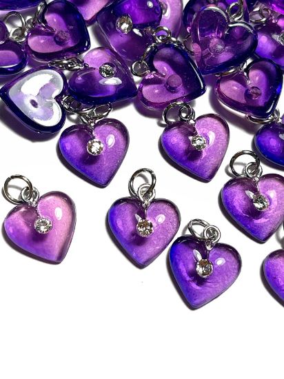 Picture of Pendant YALC Heart Purple 14mm  x1