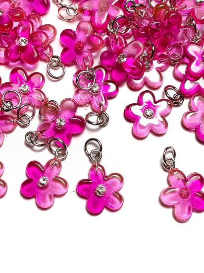 Picture of Pendant YALC Flower 14mm Pink  x1