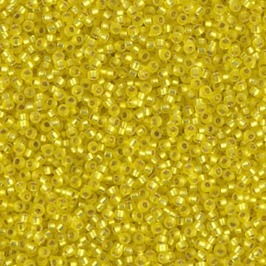 Picture of Miyuki Seed Beads 15/0 6F Mat Silver Lined Yellow x10g