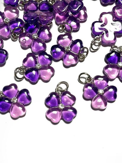 Picture of Pendant YALC Shamrock 12mm Purple  x1