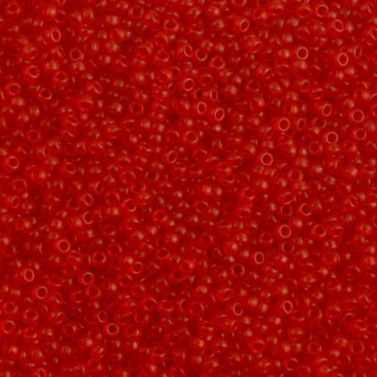 Picture of Miyuki Seed Beads 15/0 1609 Dyed Semi-Frosted Transparent Red x10g