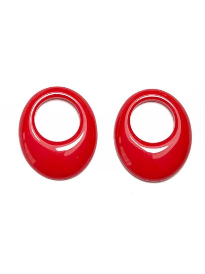 Picture of Acrylic element Oval 27x33 mm Red x2