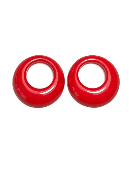 Picture of Acrylic element 30mm flat round Red x2