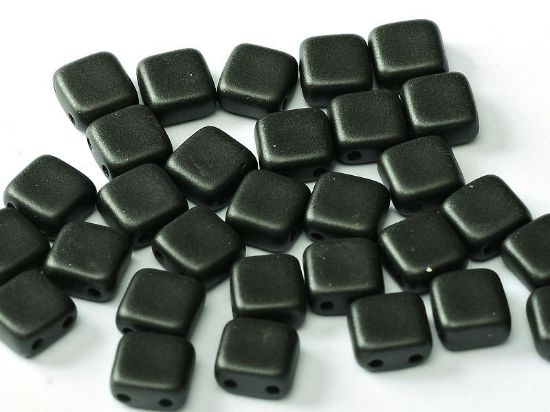 Picture of 2-Holes Tile 6mm Metallic Black x50