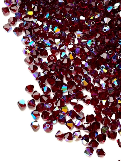 Picture of Preciosa Bead Rondell 4mm Garnet AB x100