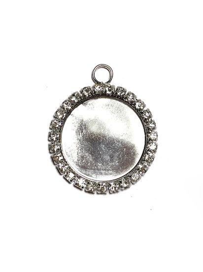 Picture of Pendant Crystal strass 25mm Silver Tone x1