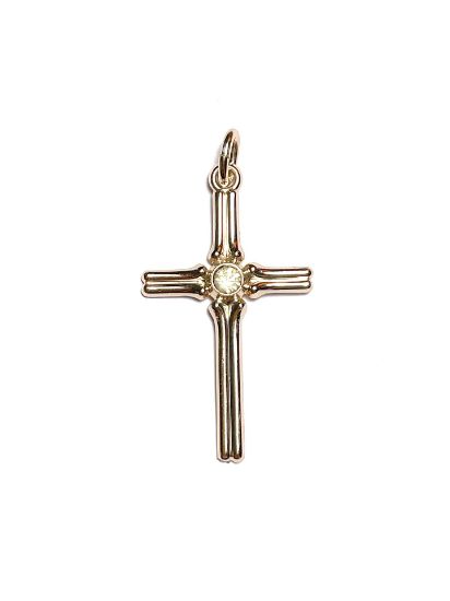 Picture of Eloxal Cross with Strass 35mm Unfading Gold x1