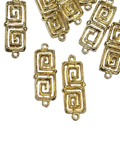 Picture of Link Rectangle Spiral 10x30mm Gold Tone x1