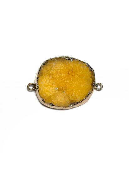 Picture of Link Druzy Agate Sienna Dyed 34-40mm Gold Tone x1