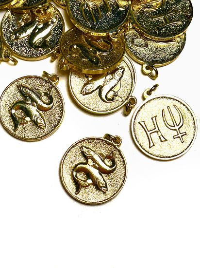 Picture of Charm Zodiac Pisces 25mm Gold Tone x1