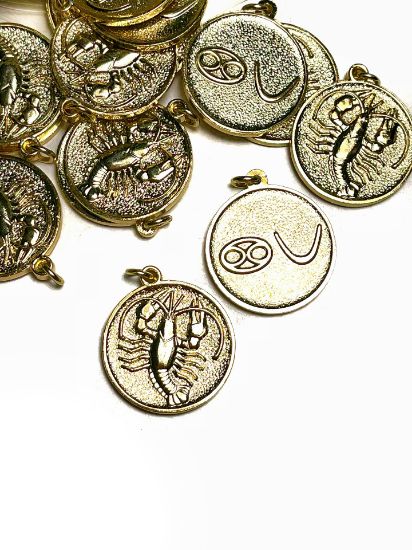 Picture of Charm Zodiac Cancer 25mm Gold Tone x1