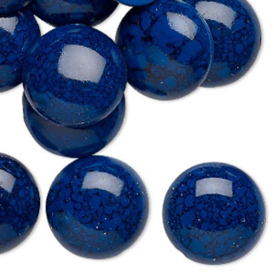 Picture of Vintage Cabochon Acrylic 18mm Dark Blue x2