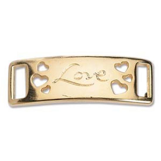 Picture of Connector "Love" 41x14mm Gold Plate x1