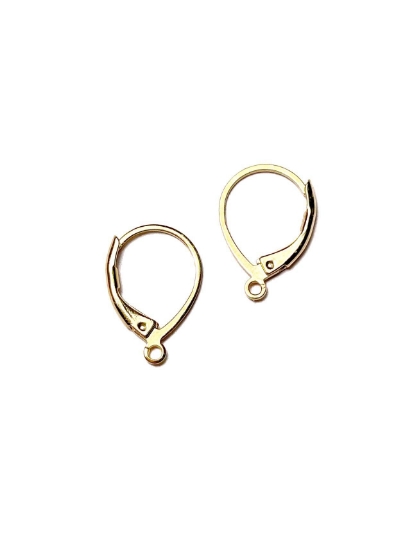 Picture of Premium Earwire Leverback 15mm  with Loop Gold Plate x2