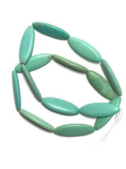 Picture of Magnesite (D/S) 30x10mm oval Turquoise Blue x38cm