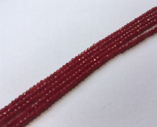 Picture of Faceted Rondelle 1mm Dark Red Coral x200