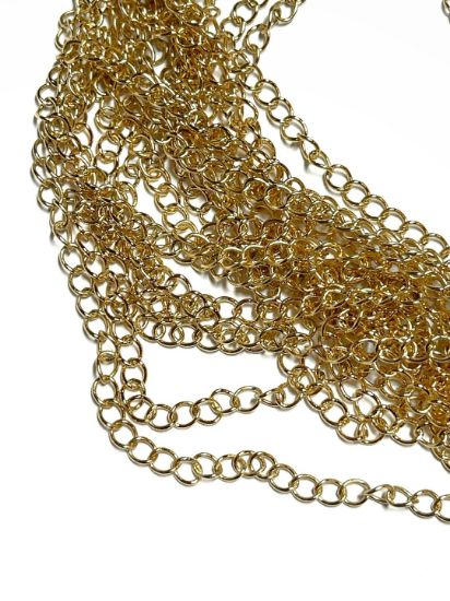 Picture of Premium Chain Oval 3.6x2.5mm Closed Rings Gold Plated x10cm