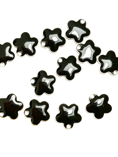 Picture of Candy Flower pendant 10mm Black x2