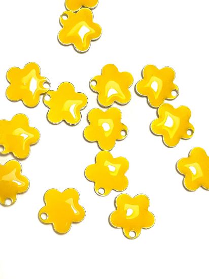 Picture of Candy Flower pendant 10mm Yellow x2
