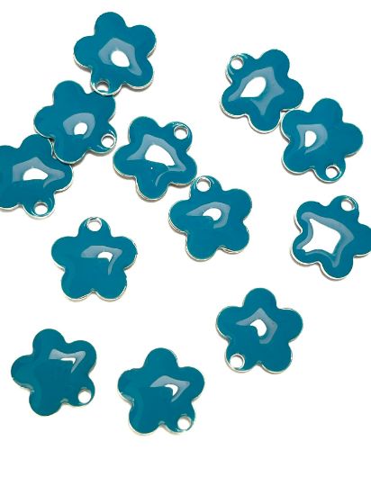 Picture of Candy Flower pendant 10mm Blue x2