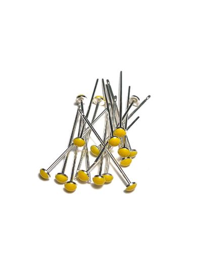 Picture of Candy Epoxy Headpin 24mm Yellow x2
