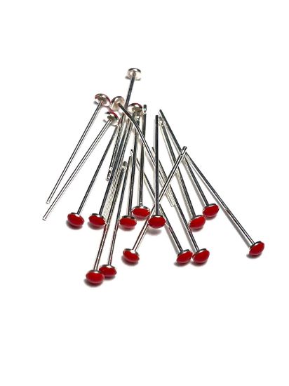 Picture of Candy Epoxy Headpin 24mm Red x2