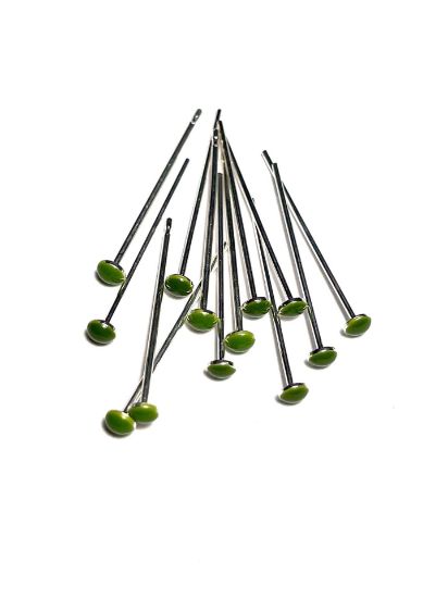Picture of Candy Epoxy Headpin 24mm Green x2