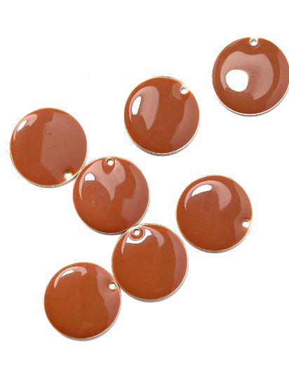 Picture of Candy Epoxy Round pendant 18mm Caramel x1
