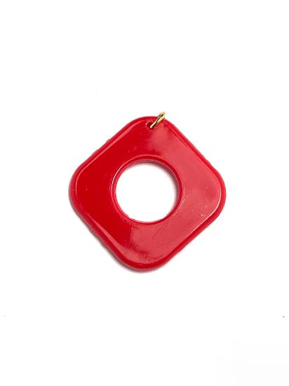 Picture of Acrylic element Square 41 mm Red x2