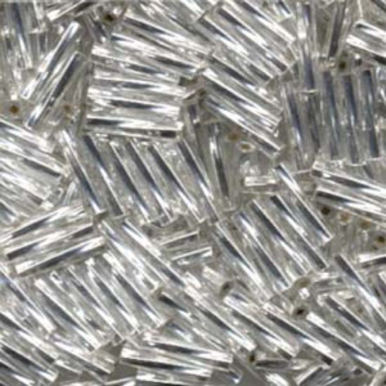 Picture of Miyuki Twist Bugle 12mm TW2712-1 Silver Lined Crystal x10g