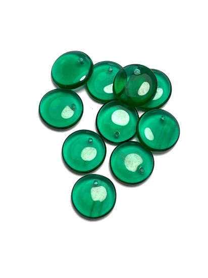 Picture of Coin Glass Pendant 12 mm Green x10