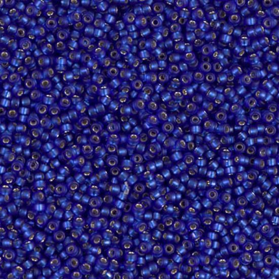 Picture of Miyuki Seed Beads 15/0 20F Mat Silver Lined Cobalt x10g