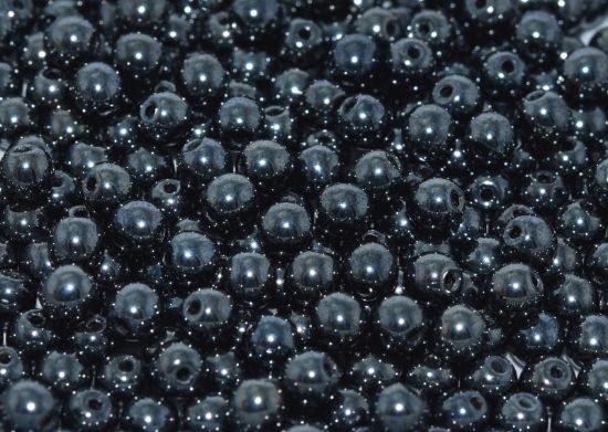Picture of Round beads 3mm Jet Hematite x50