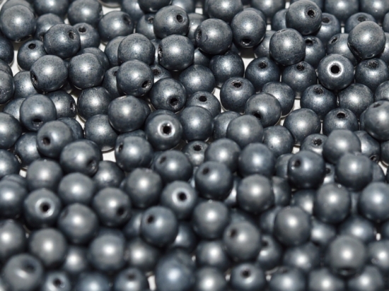 Picture of Round beads 3mm Jet Hematite Mat x100