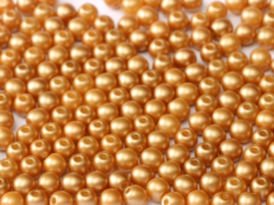 Picture of Round beads 3mm round Pastel Amber x100