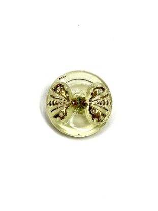 Afbeelding van Czech Vintage Glass Button Butterfly 24mm x1