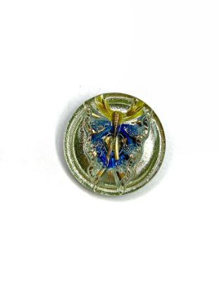 Afbeelding van Czech Vintage Glass Button Libelle 27mm x1